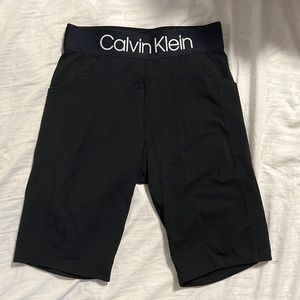 Calvin Klein Black Pocket Biker Shorts Elastic Waist